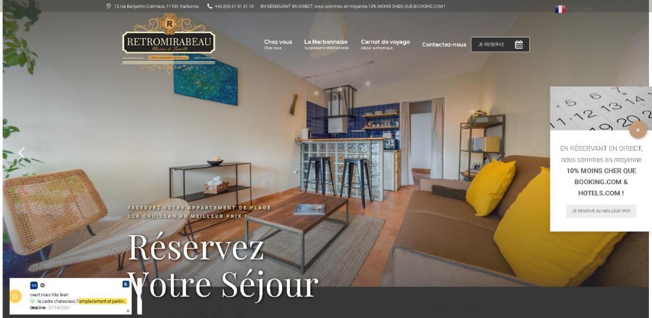Retromirabeau "Cote Mer" - 29M2 - Lumineux - Terrasse Loggia - Vue Marina - Parking Securise - 2 A 3 Pers - Emplacement Top - Cheques Vacances Connect 格吕桑 外观 照片