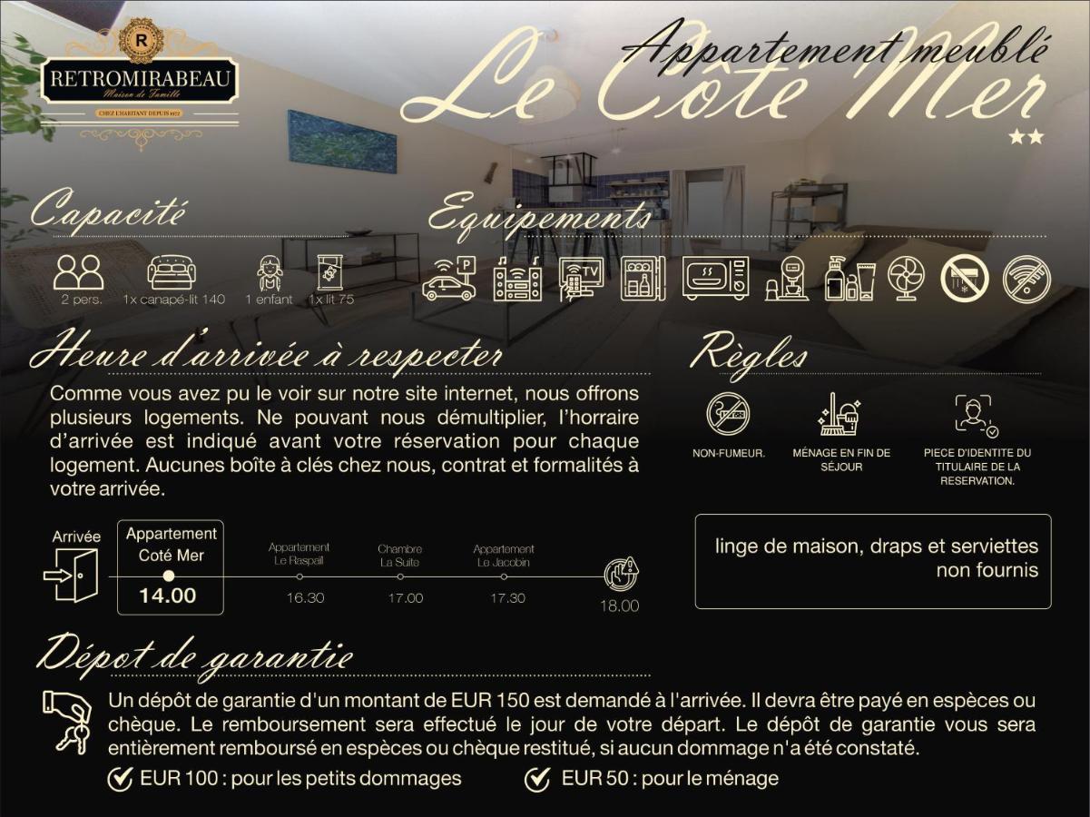 Retromirabeau "Cote Mer" - 29M2 - Lumineux - Terrasse Loggia - Vue Marina - Parking Securise - 2 A 3 Pers - Emplacement Top - Cheques Vacances Connect 格吕桑 外观 照片
